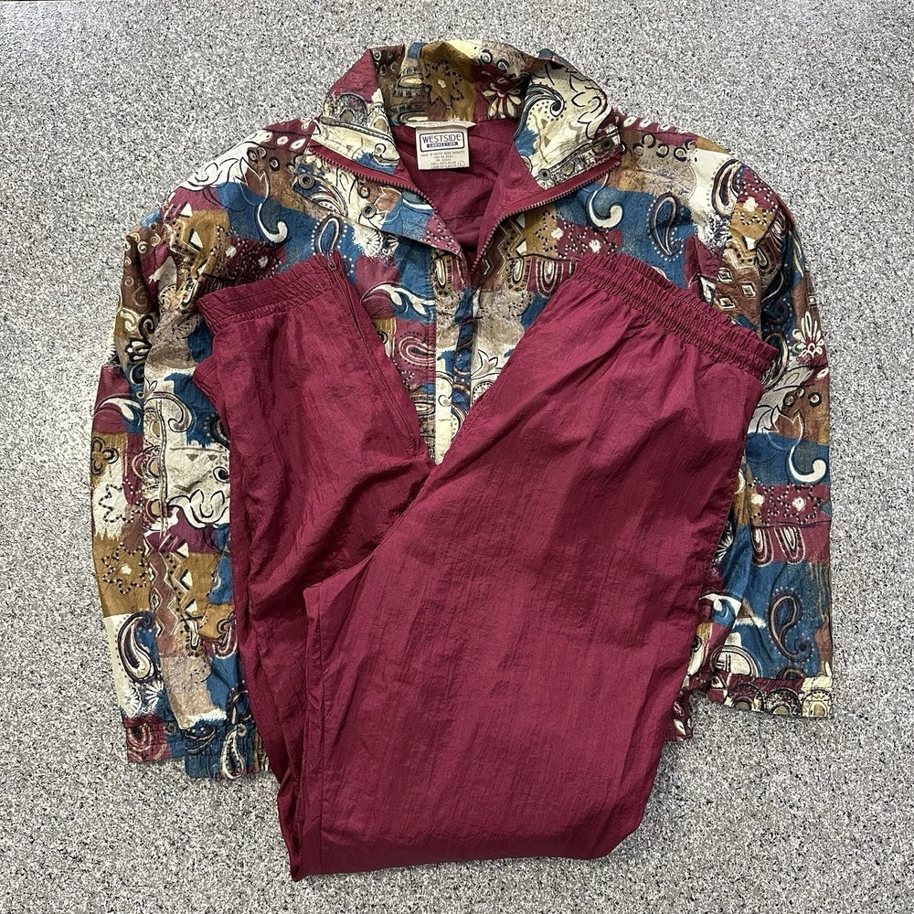 VTG Westside Connection Track Suit Womens L Jacket Pants Matching Set 80s 90s